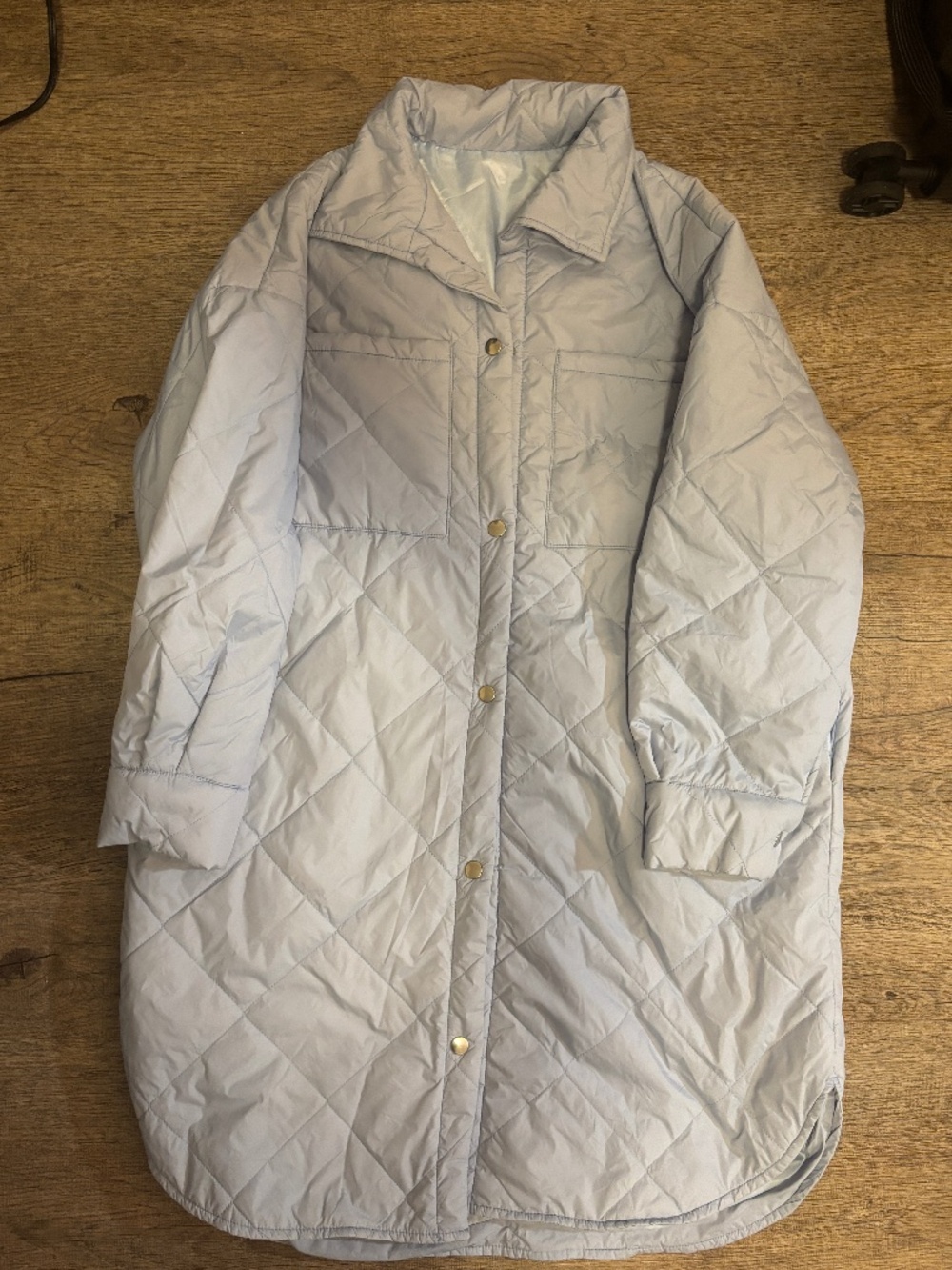 Powder Blue Long Light padded jacket
